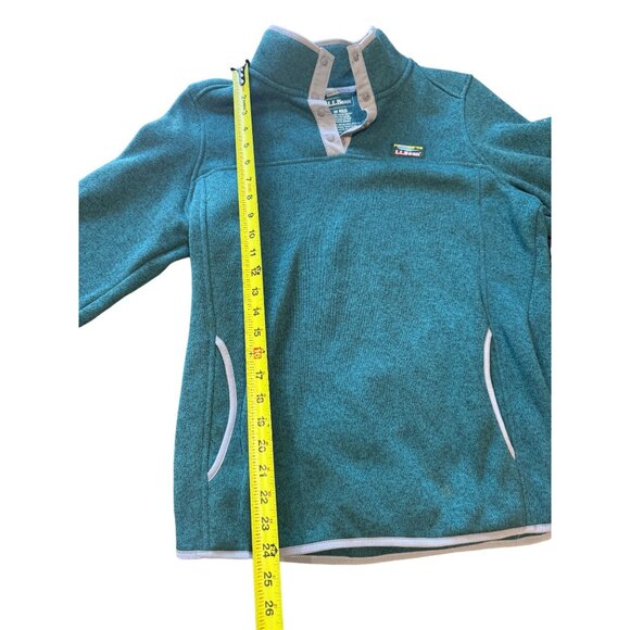L.L. Bean Soft Micro D Snap-T Fleece Pullover Sweater Blue Women's M Reg |W1 - Picture 3 of 6